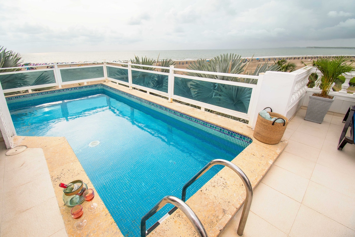 ☀Beach Front Oasis,Private Rooftop Pool,5BR VILLA☀
