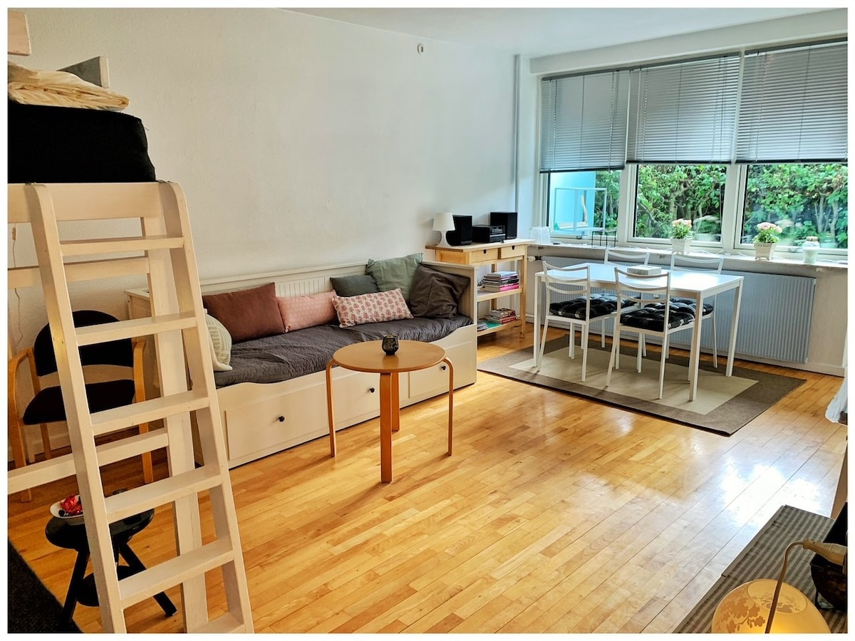 带露台的小型舒适单卧室公寓