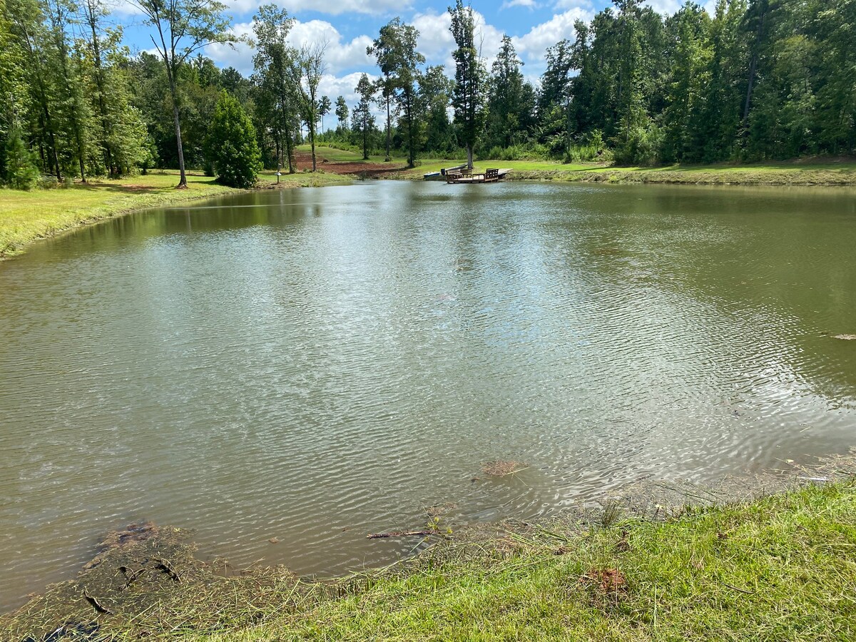 Country Cabin on Pond by Randy and Max(the Dog)