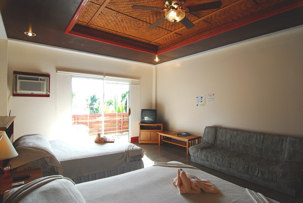 Antelope客栈[DX-B客房]客房配有两张标准双人床。38平方米