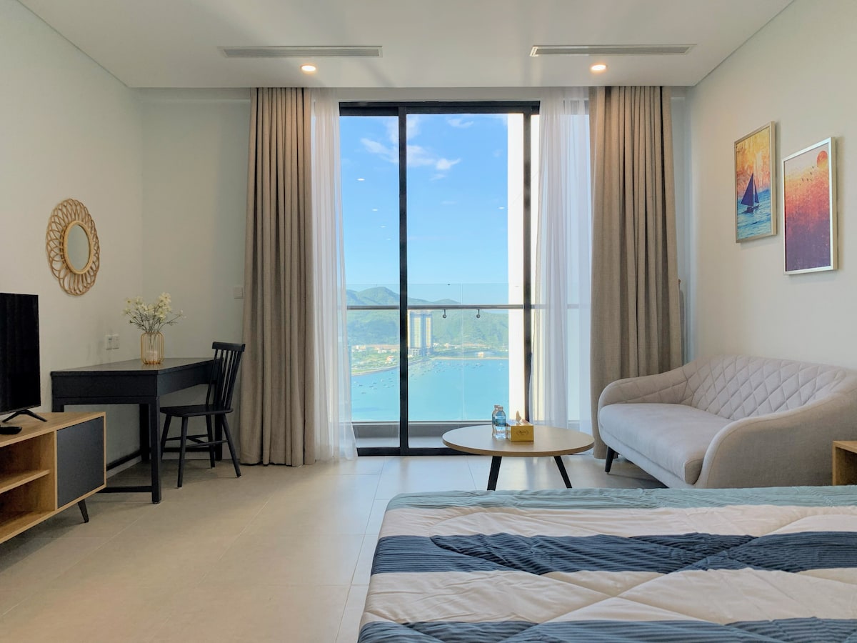 芽庄（ Nha Trang ）风景湾（ Scenia Bay ） -带泳池的01卧室公寓
