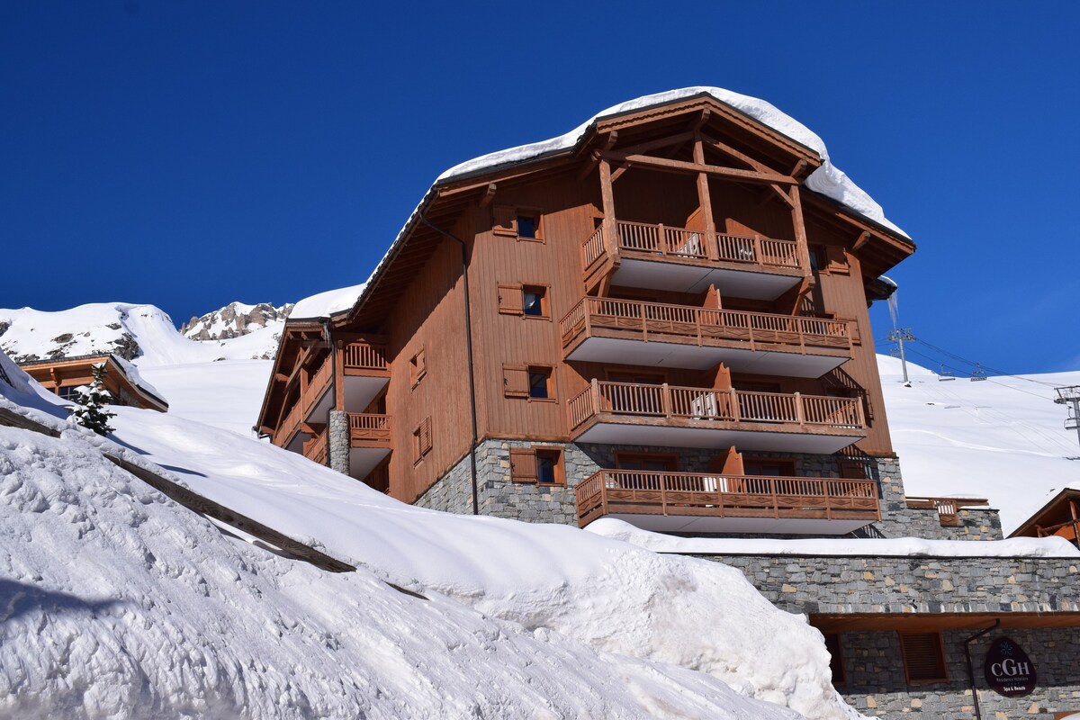 Tignes2100-Le Telemark - 55平方米/6p - View South + Park。