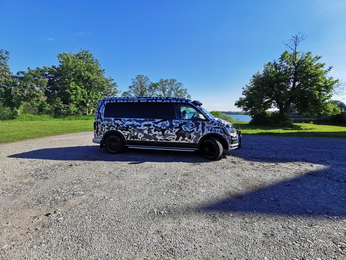 Angus the Luxury Camo Camper, ready for adventure