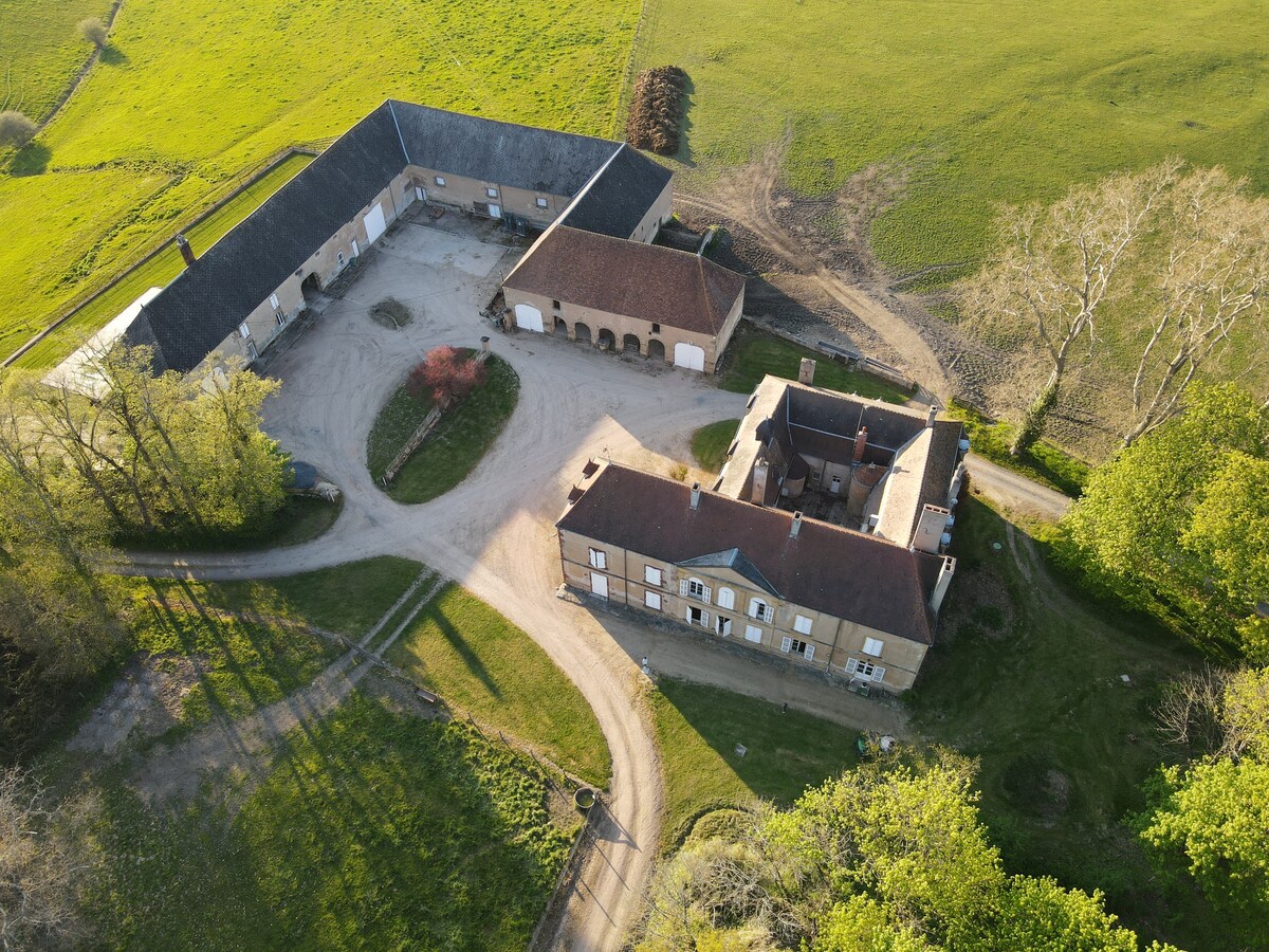 Maison au milieu d'un parc