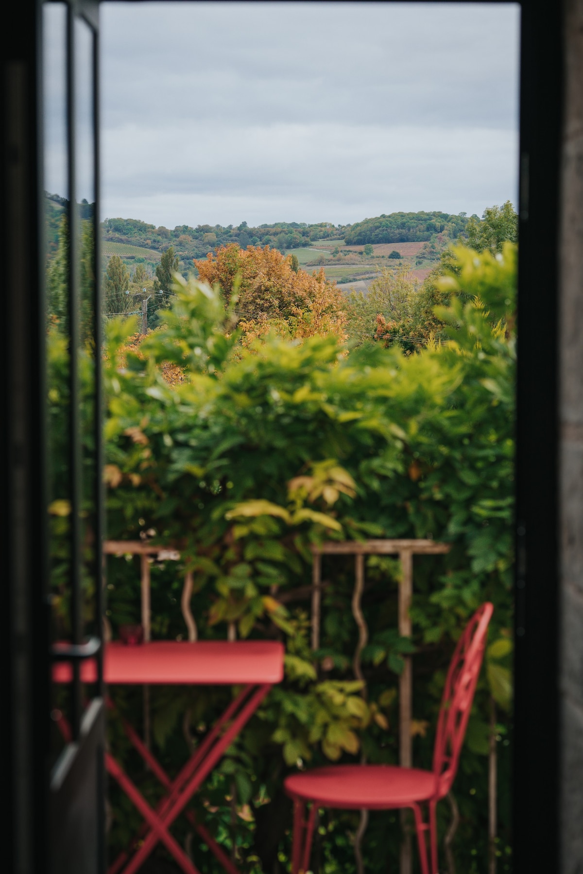 Chambre de caractère avec vue sur les vignes