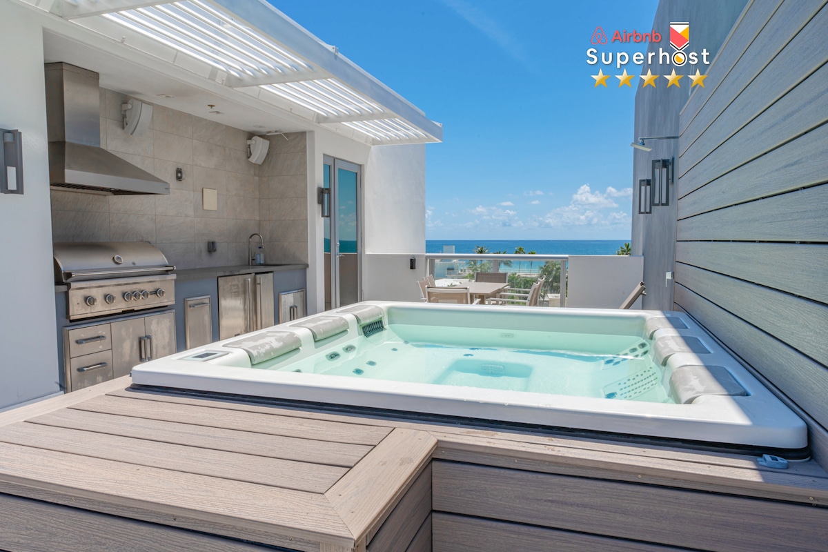 豪华私人公寓，带按摩浴缸和海景！
