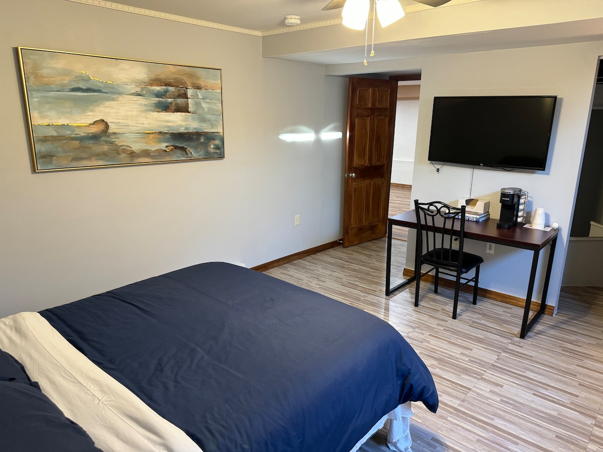 Lower level bedroom in spacious home