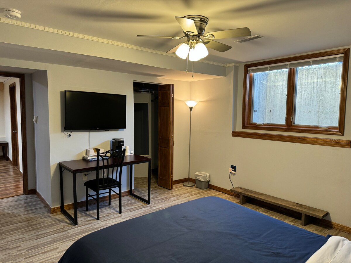 Lower level bedroom in spacious home