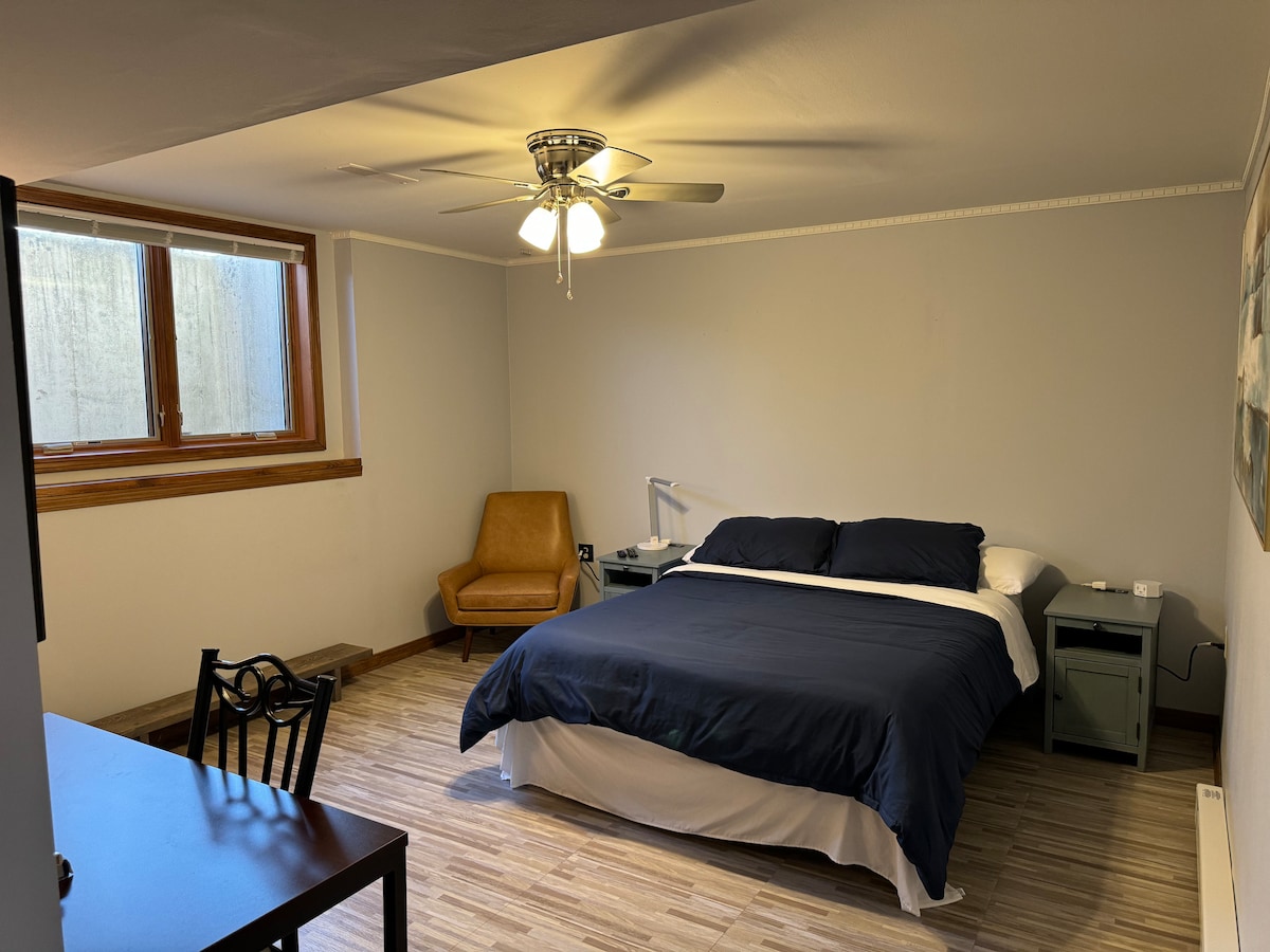 Lower level bedroom in spacious home