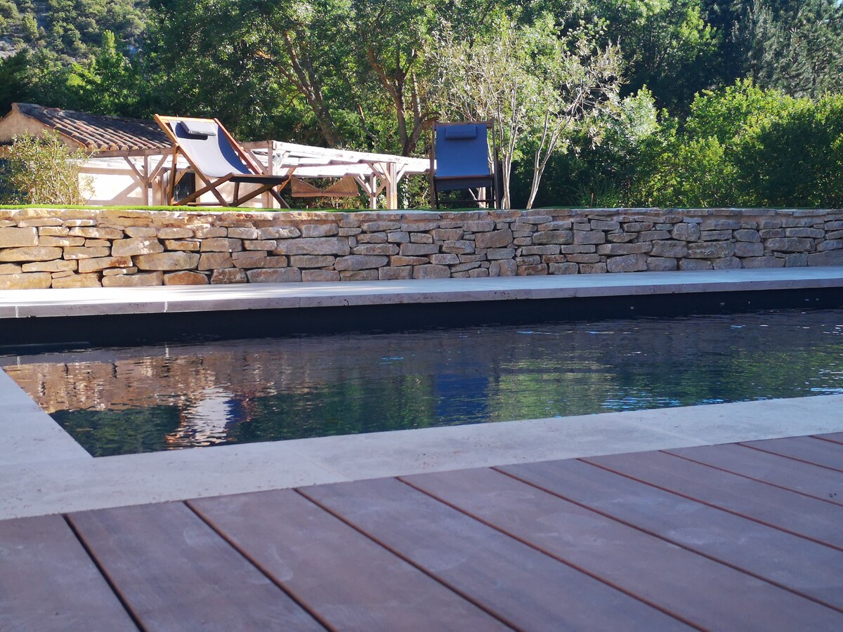 L 'archeraie Magnifique Mas Provençal带泳池