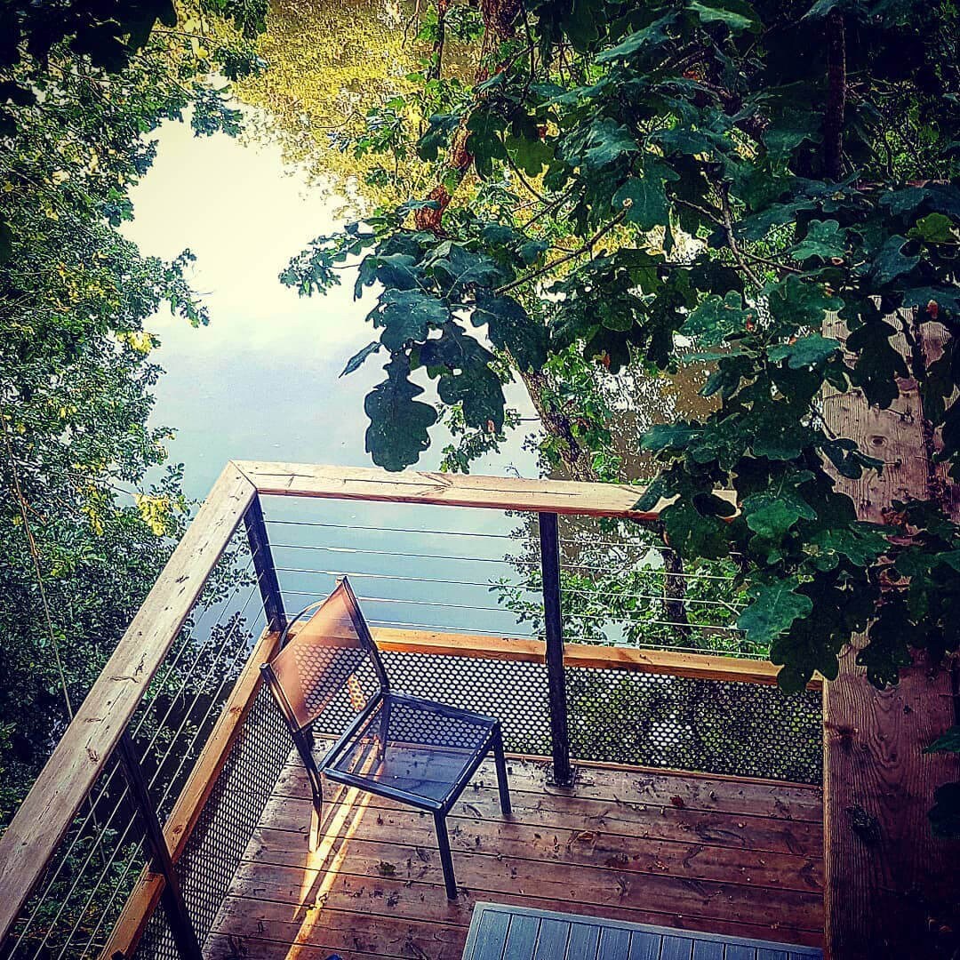 Two storey treehouse with private lake