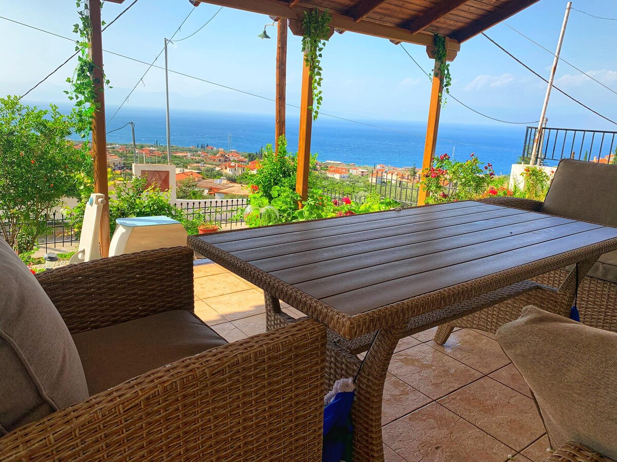 house with sea and mountain view