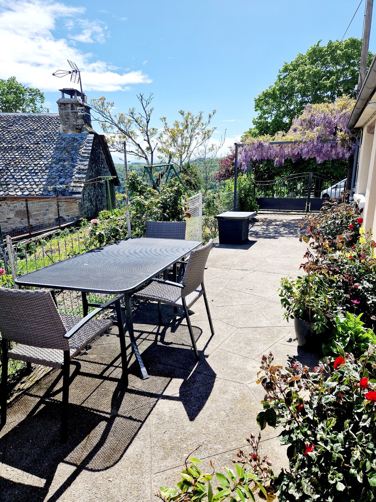 La Colline d 'Estaing ，带露台的Maison 4人