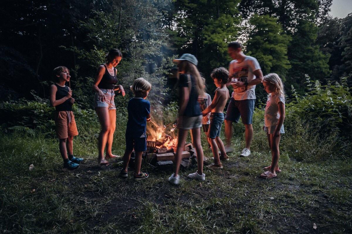 Slapen tussen de bomen