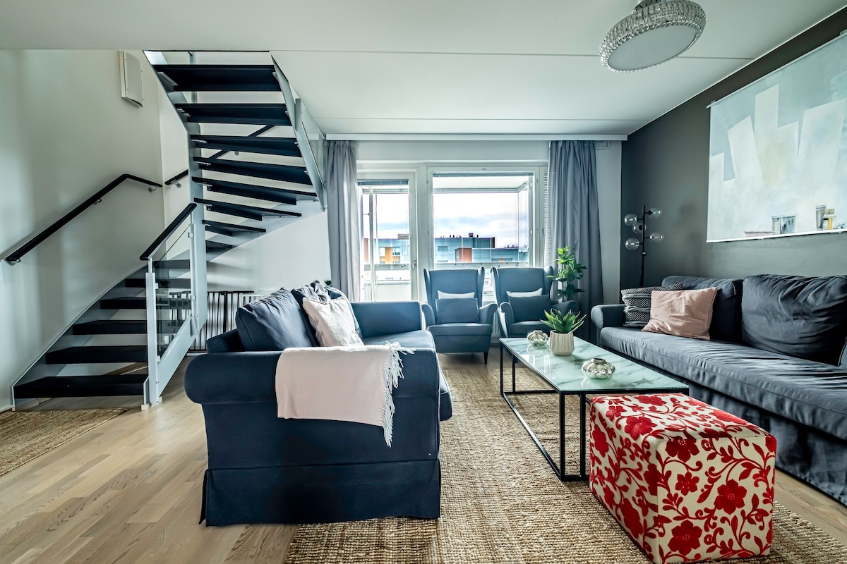 位于赫尔辛基市中心的美丽顶层公寓