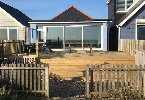 Beach front bungalow with direct access to beach.