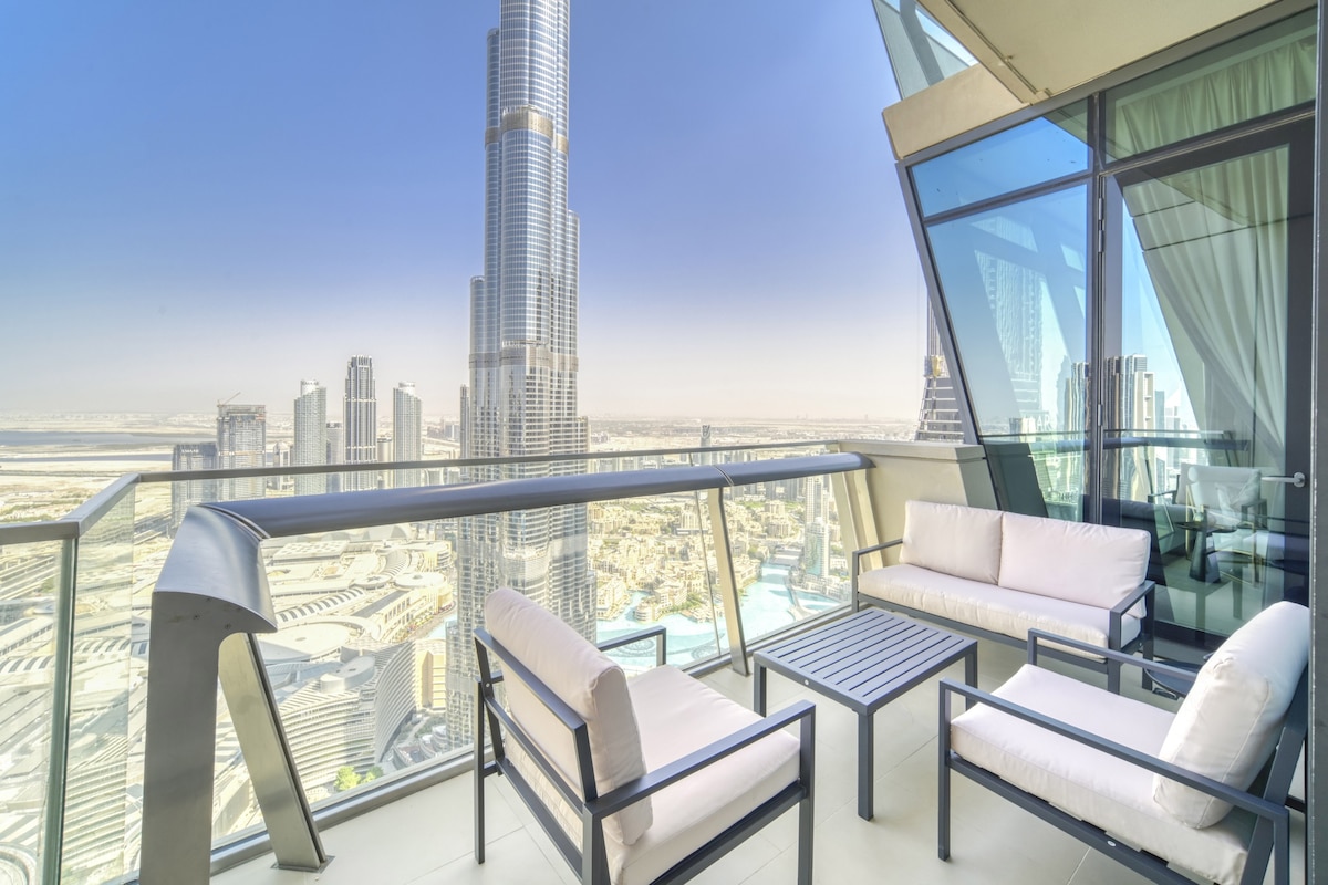 现代公寓，可欣赏哈利法寺（ Burj Khalifa ）景观