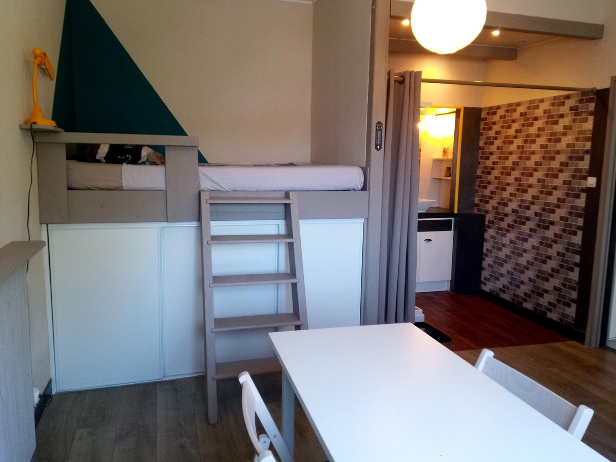 Studio 32m², climatisé, calme avec parking gratuit