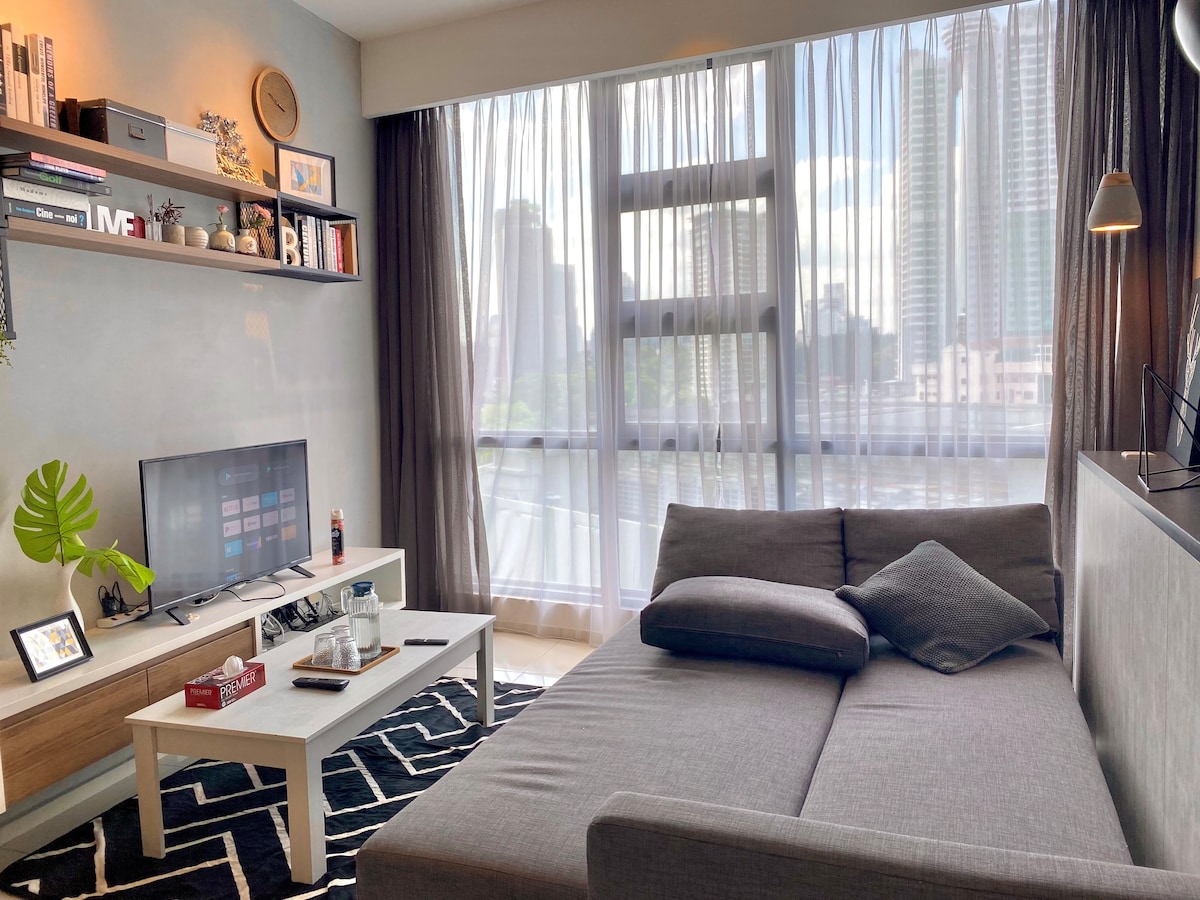 15 ：现代1卧室住在吉隆坡的中心地带。