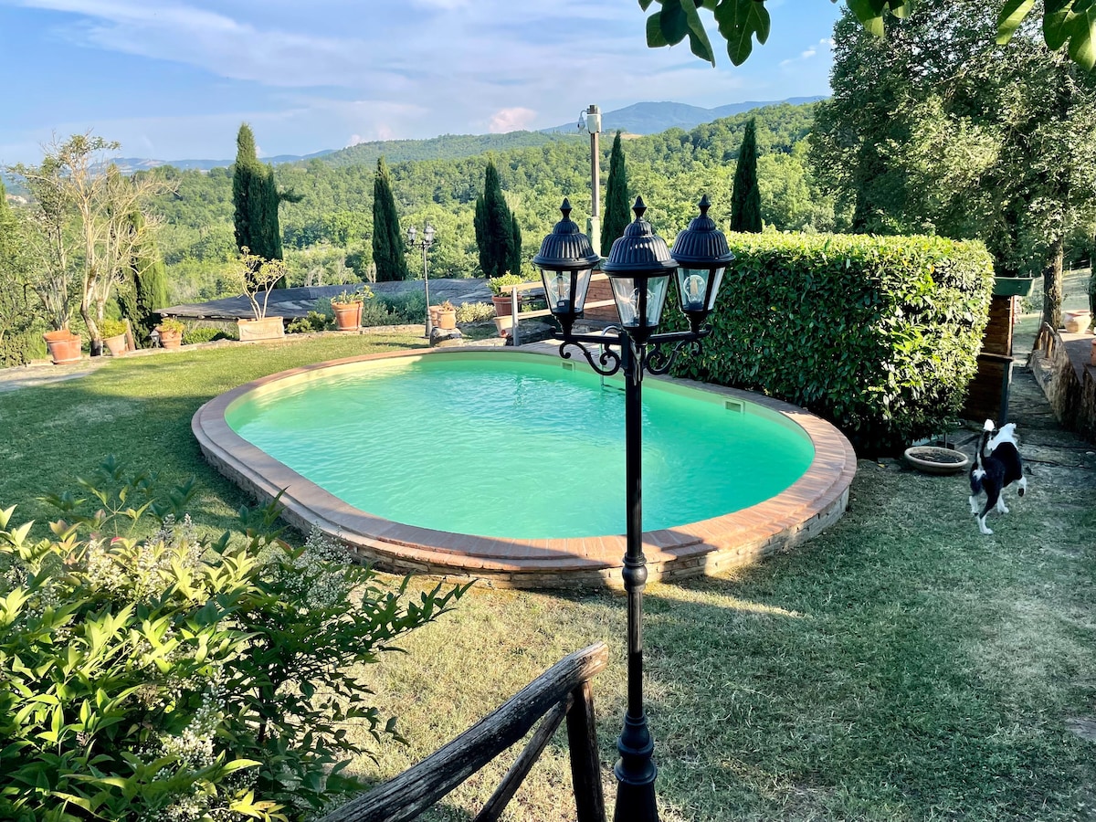 Luxury 1-bedroom house with pool in Tuscany.