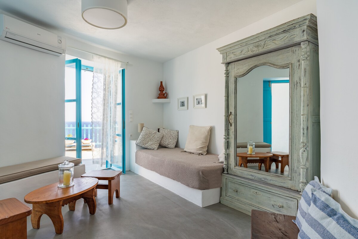 爱琴海眼三人间高级单间公寓，令人惊叹的海景