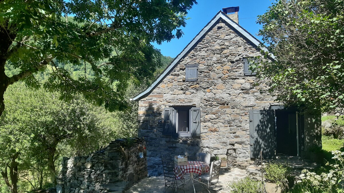 Charmante petite maison en pierre à la montagne