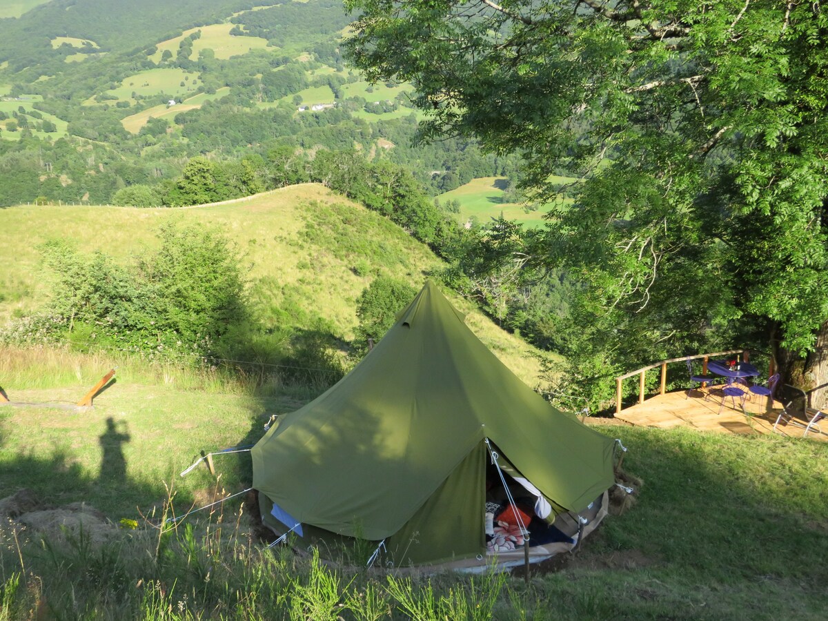 Glamping type tent in isolated and natural area