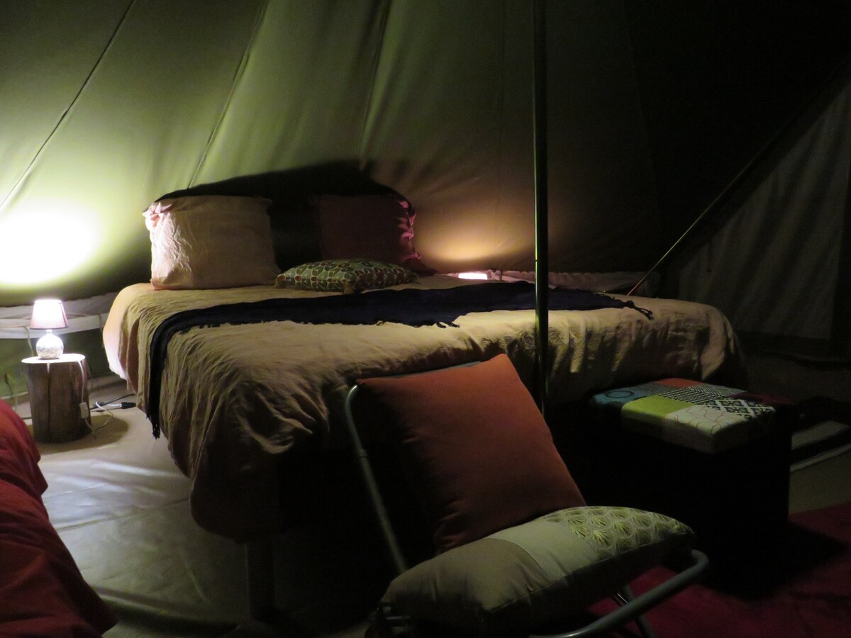 Glamping type tent in isolated and natural area
