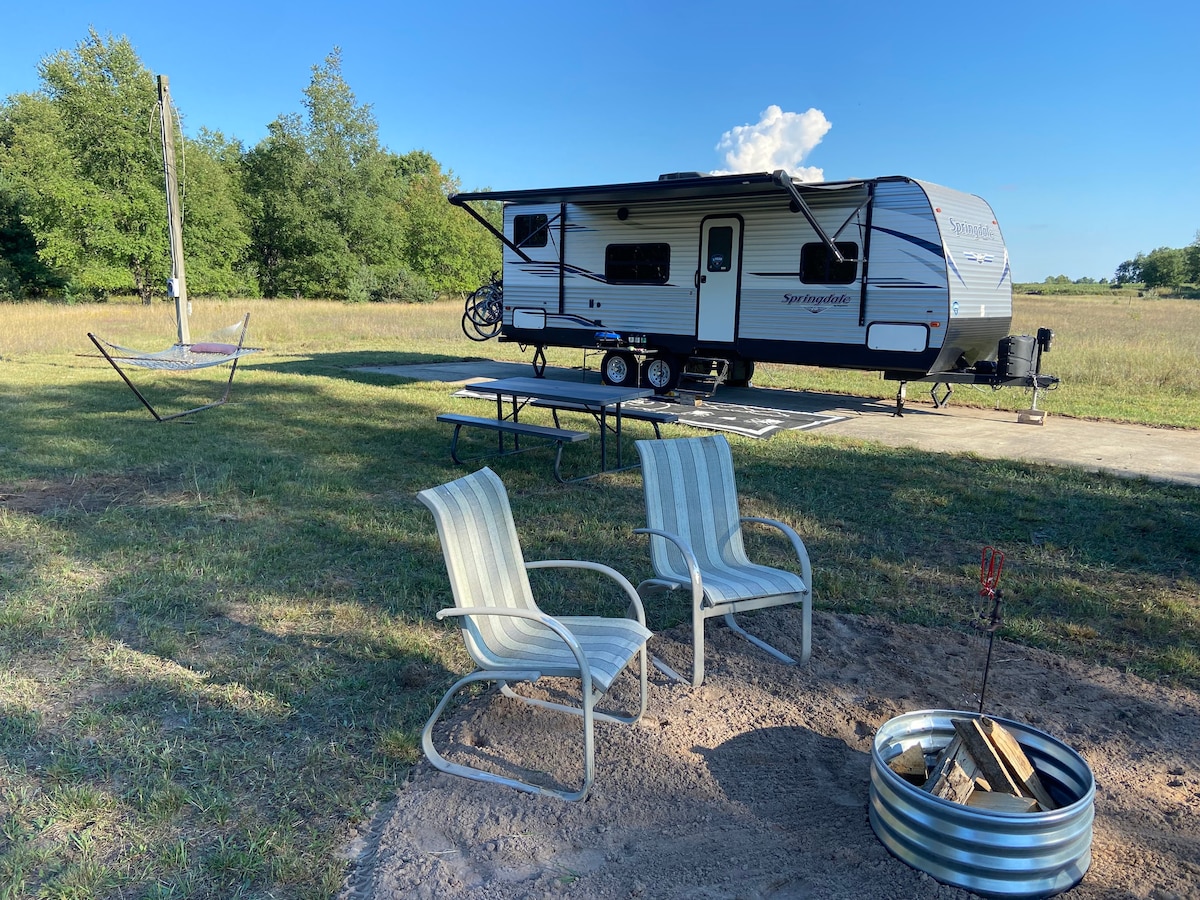 Cozy camper with all the luxuries of home.