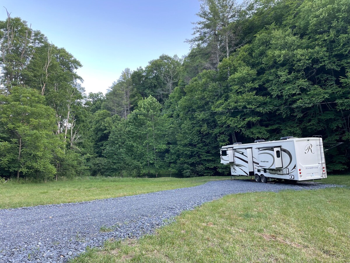 Meadow, Woods and a Luxury RV Creekside
