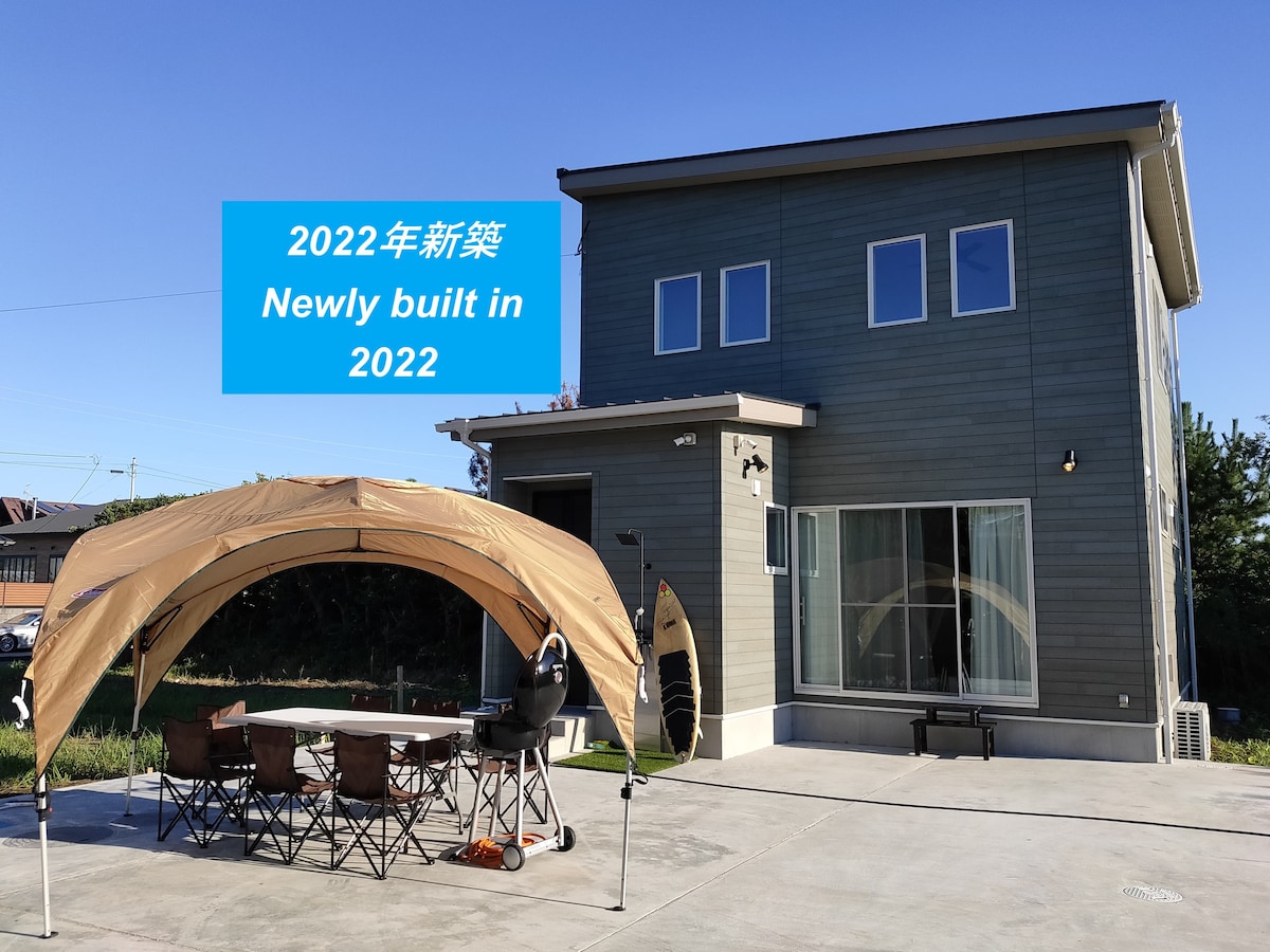 2022新築/maui棟/サンライズビーチへ徒歩3分/お庭で焚火とBBQ/一棟貸切別荘