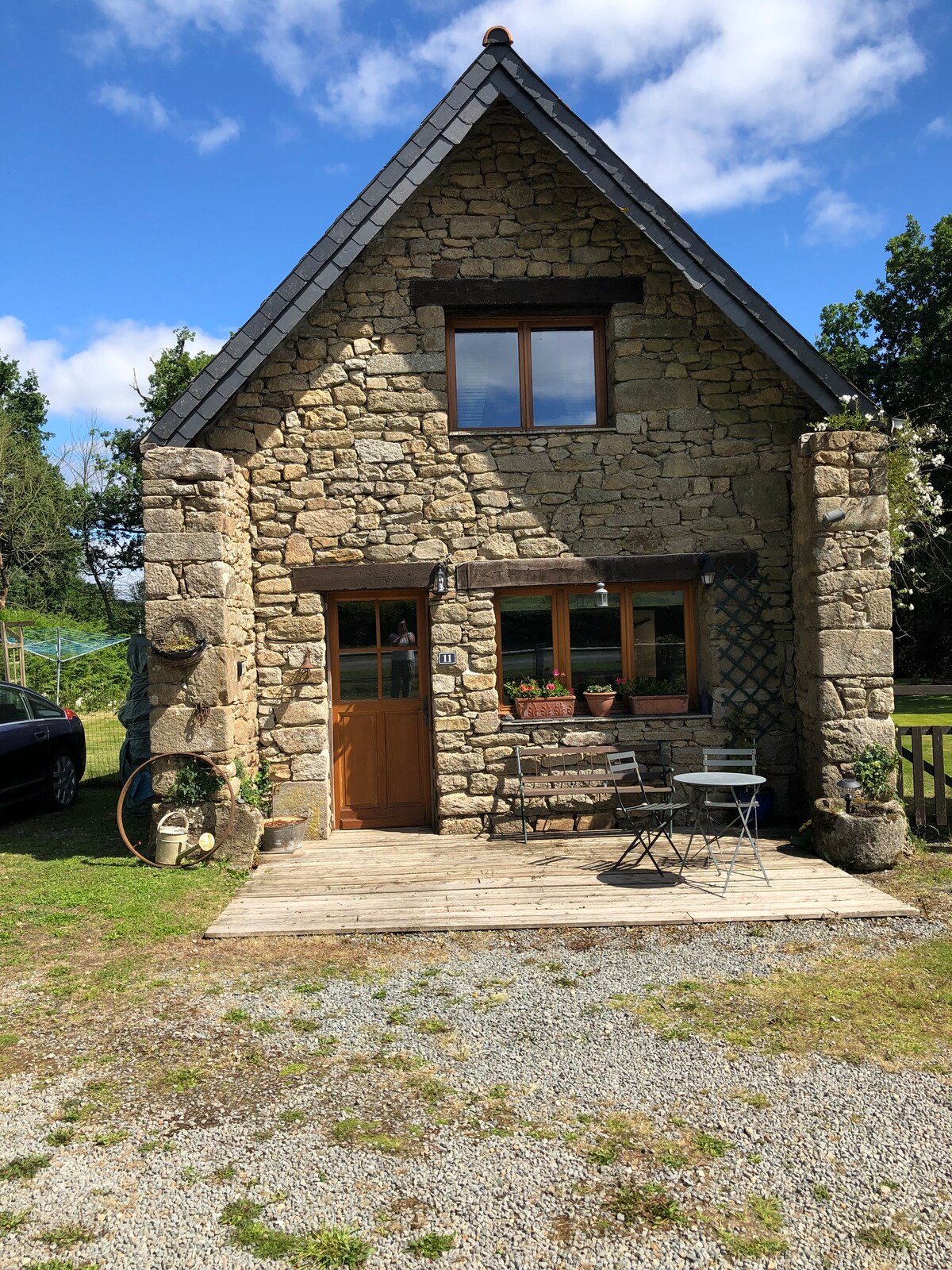 Traditional longère in Breton countryside