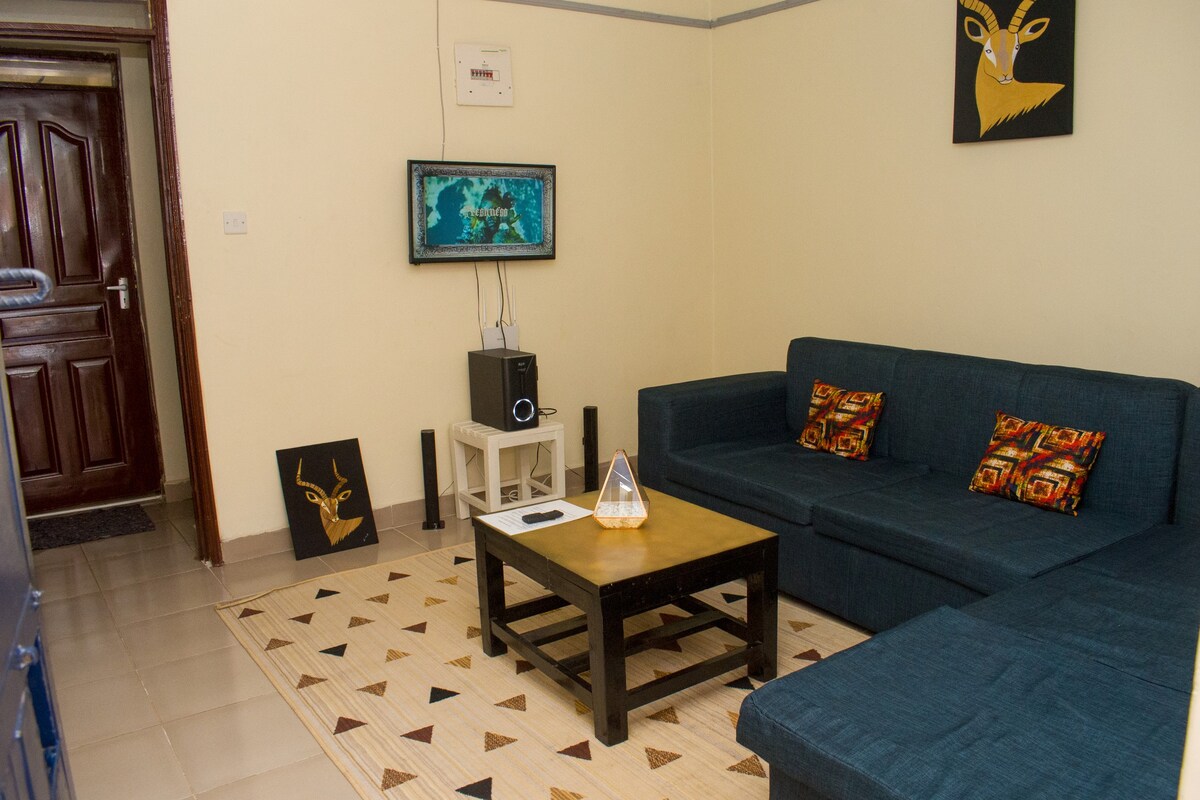 Fully furnished 1-BR in secure and serene environ.