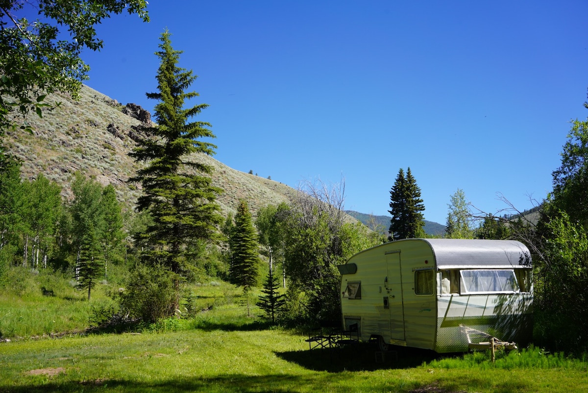 Peaceful Riverside Vintage Shasta Camper