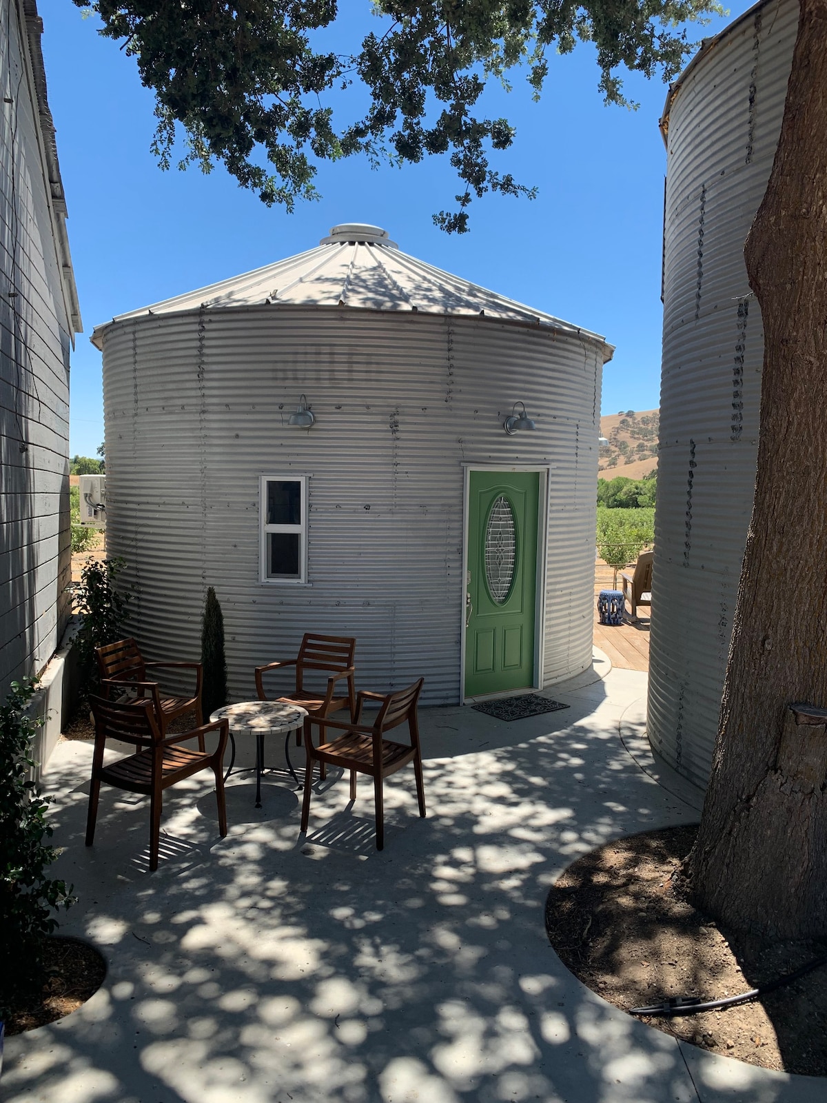 Tiny Home Grain Silo in beautiful country setting.