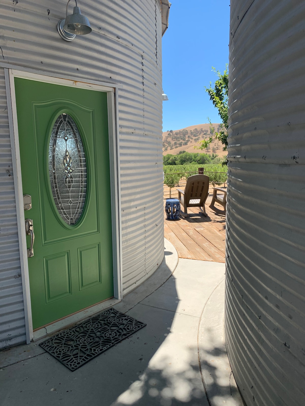 Tiny Home Grain Silo in beautiful country setting.