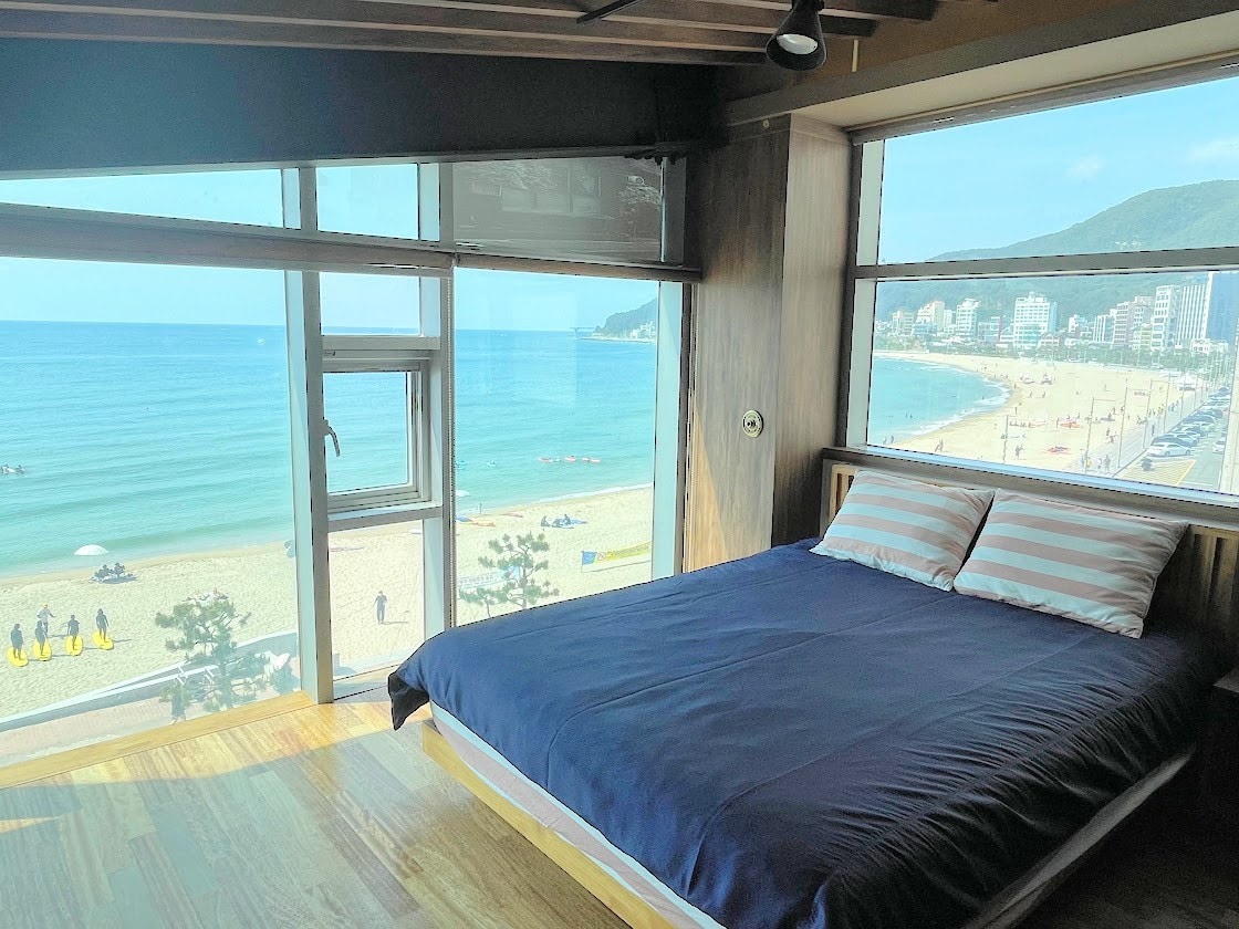 Songjeong-GUCCI花园+ ATOM ，全景海景， 20栋私人住宅，距离海滩10秒，烧烤露台