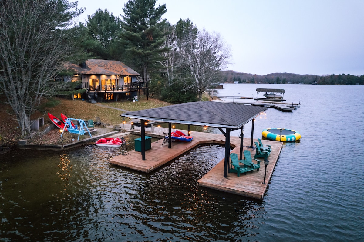 豪华海滨Muskoka乡村小屋*热水浴缸*