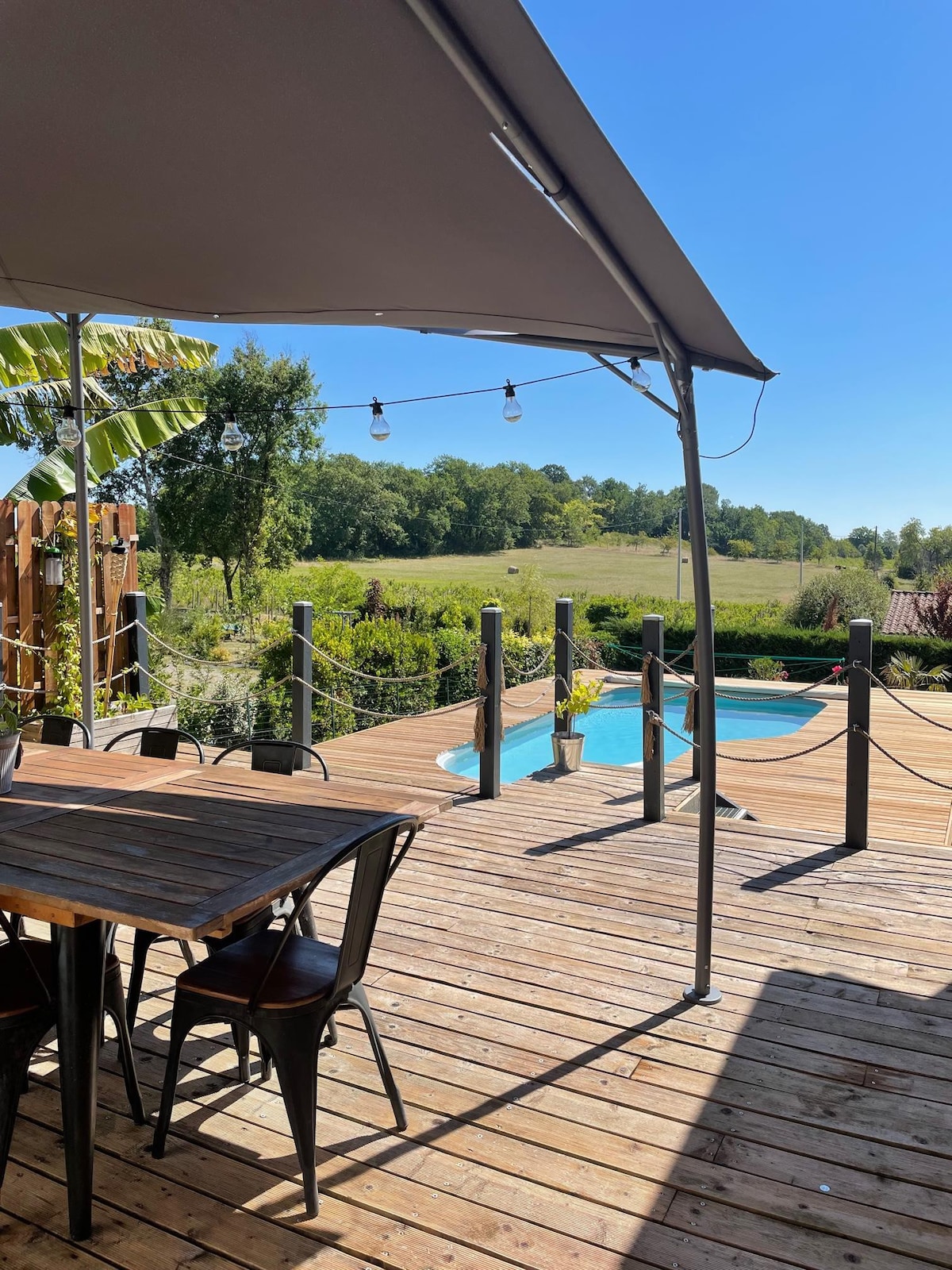 Maison bois avec vue imprenable sur la campagne