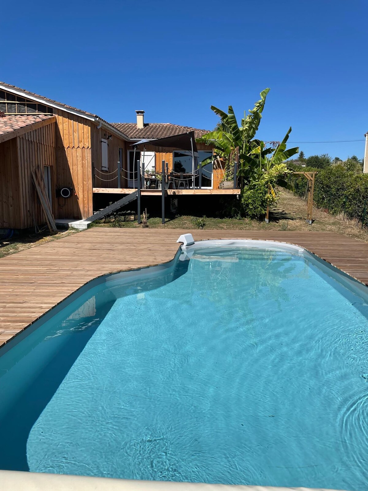 Maison bois avec vue imprenable sur la campagne