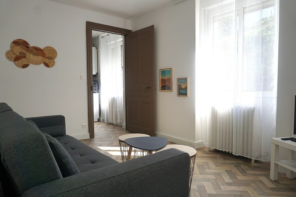 位于Haut Jura中心的可爱双卧室公寓
