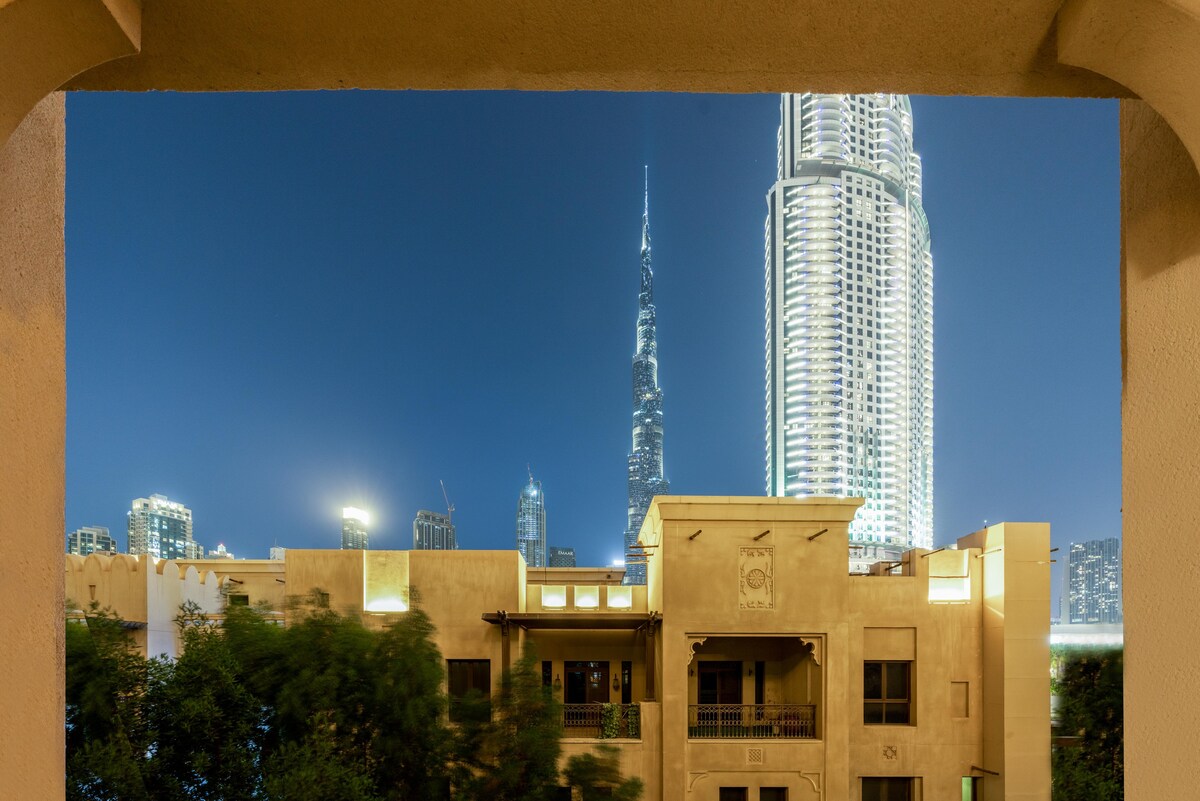 舒适的1卧室，可欣赏令人惊叹的哈利法塔（ Burj Khalifa ）景观！