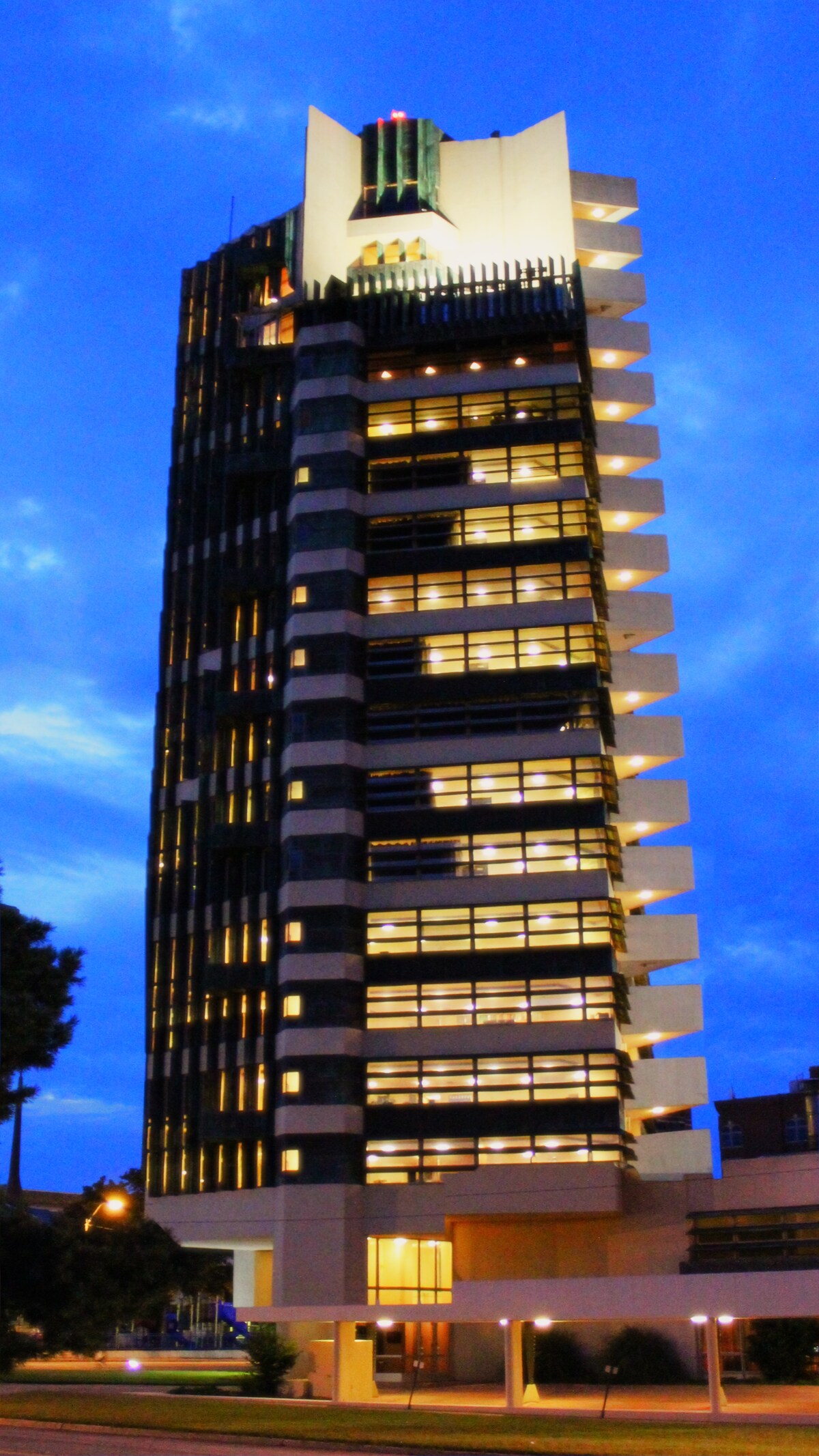 Frank Lloyd Wrights Tower的舒适单人加大双人床房