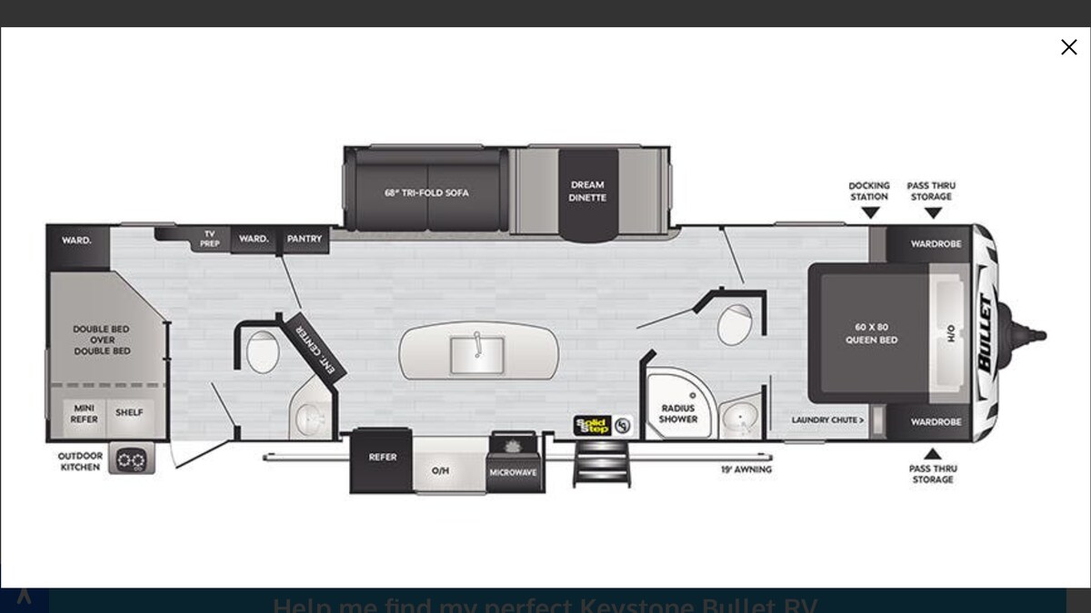 Delightful 2 bedroom 38’ 2021 camper with 1.5 bath