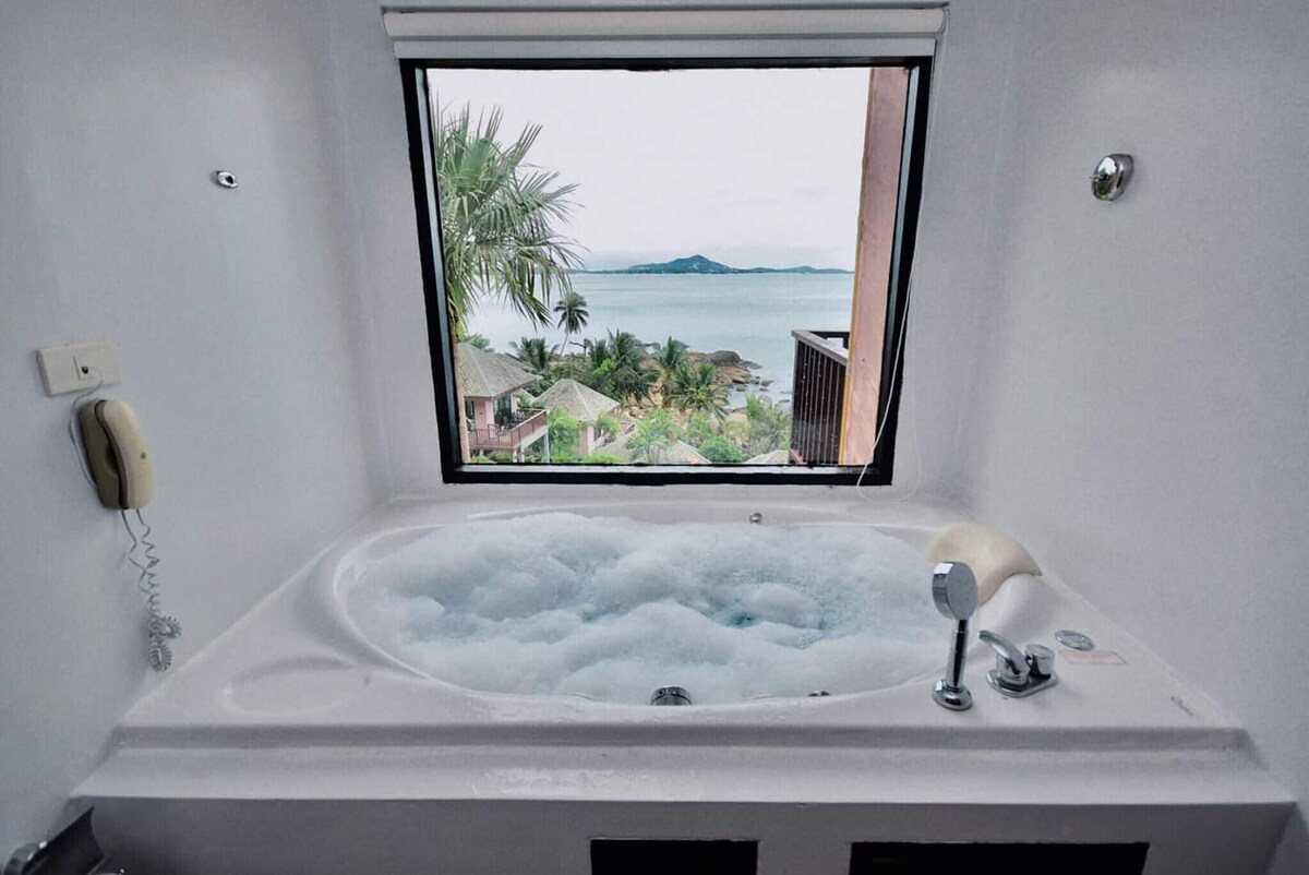 海景，可欣赏浴缸海景@苏梅岛岛