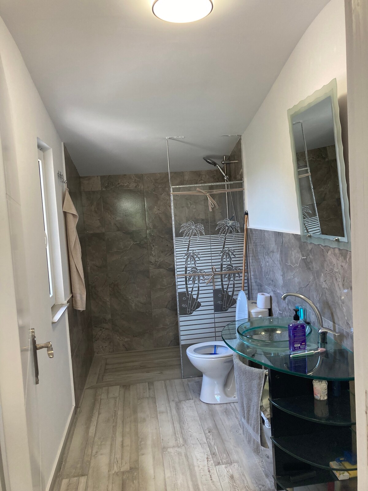 One bedroom/bathroom/patio at house in Mangalia