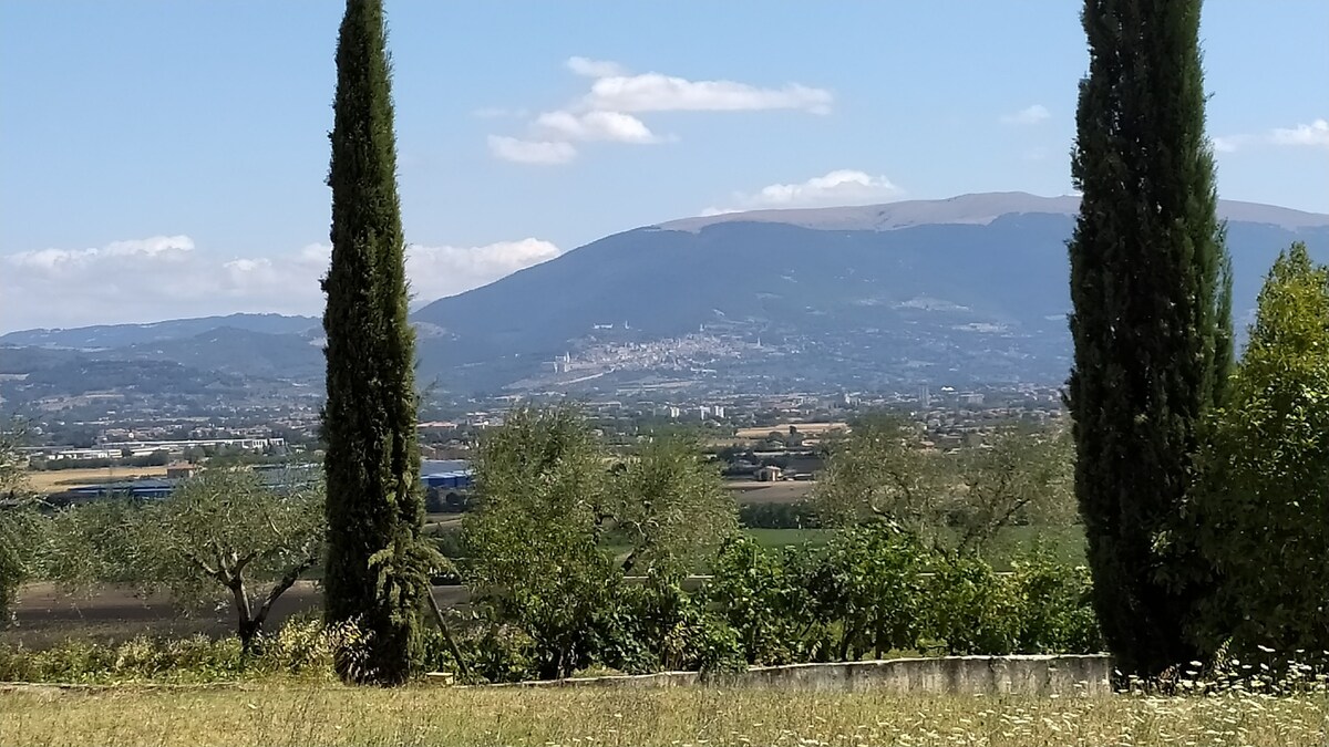 Casale in collina vista Assisi (Brufa di Torgiano)