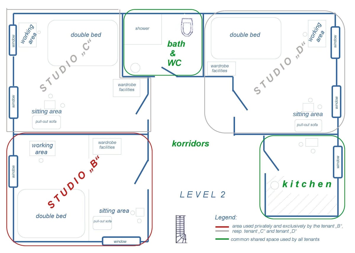 Studio B in Co-living space in the heart of Sofia