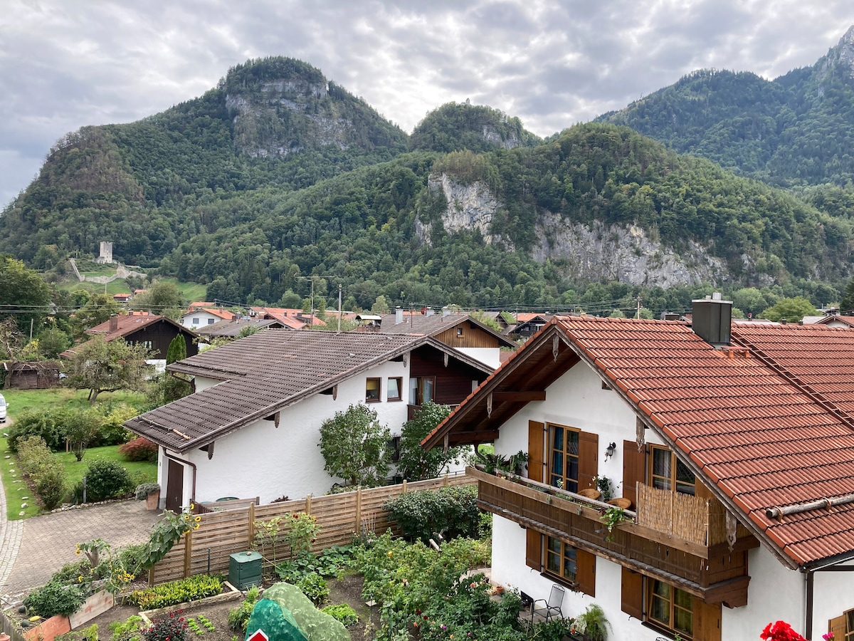 Spacious rustic loft with mountain view & garden