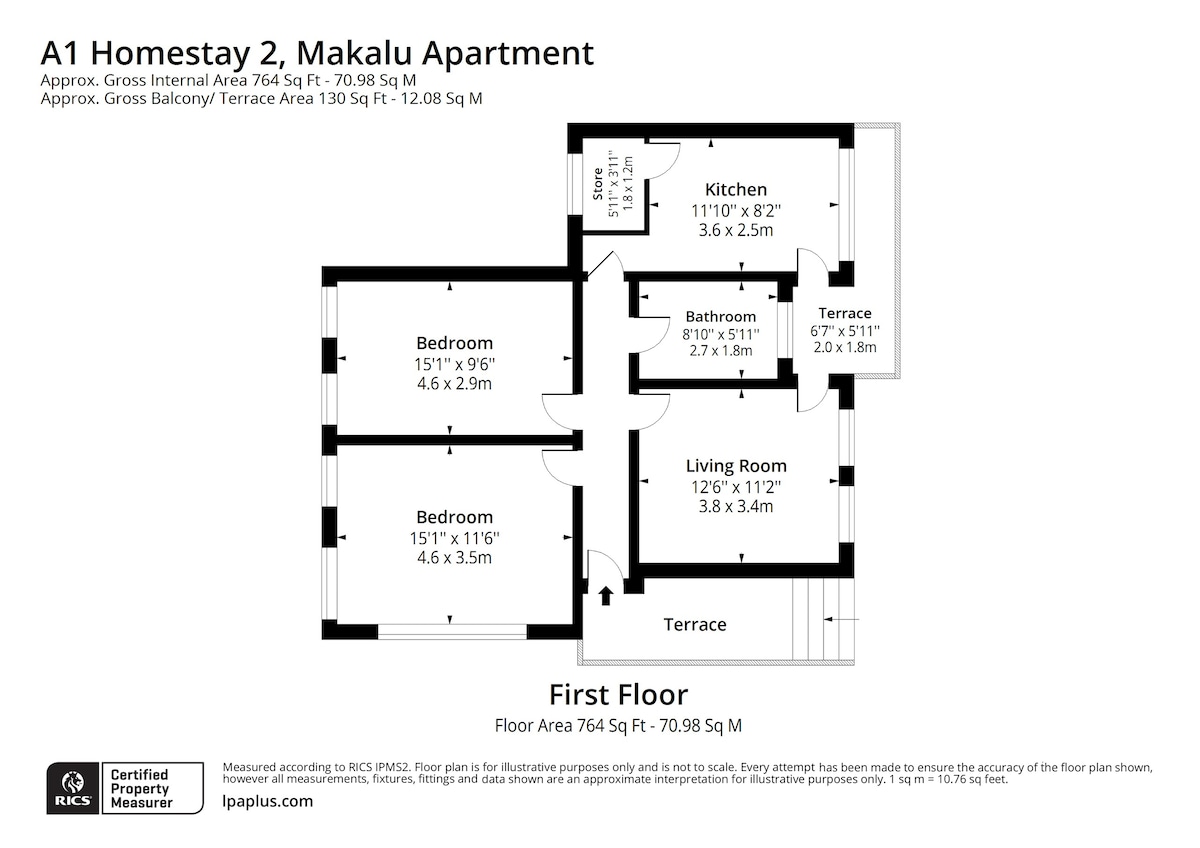Makalu公寓2BHK （ Thamel <步行5分钟） 1楼